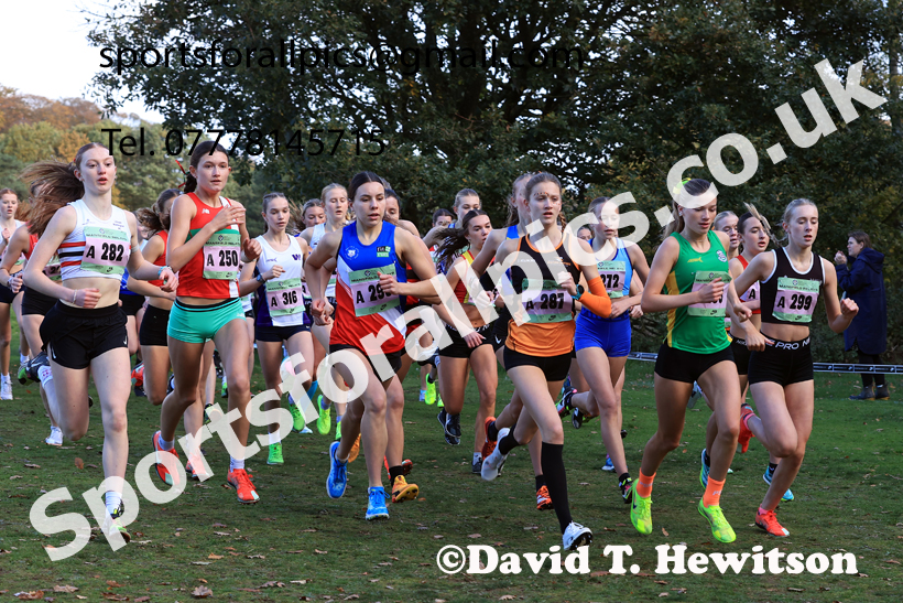 Womens Under-17s 2025 National Cross Country Relays, Berry Hill Park, Mansfield. Photo: David T. Hewitson/Sports for All Pics